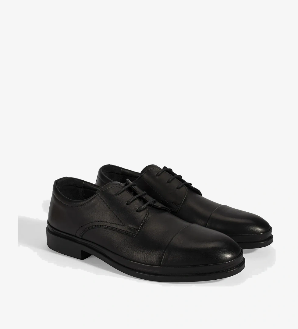 Erkek Siyah DesaComfort Bağcıklı Deri Ayakkabı