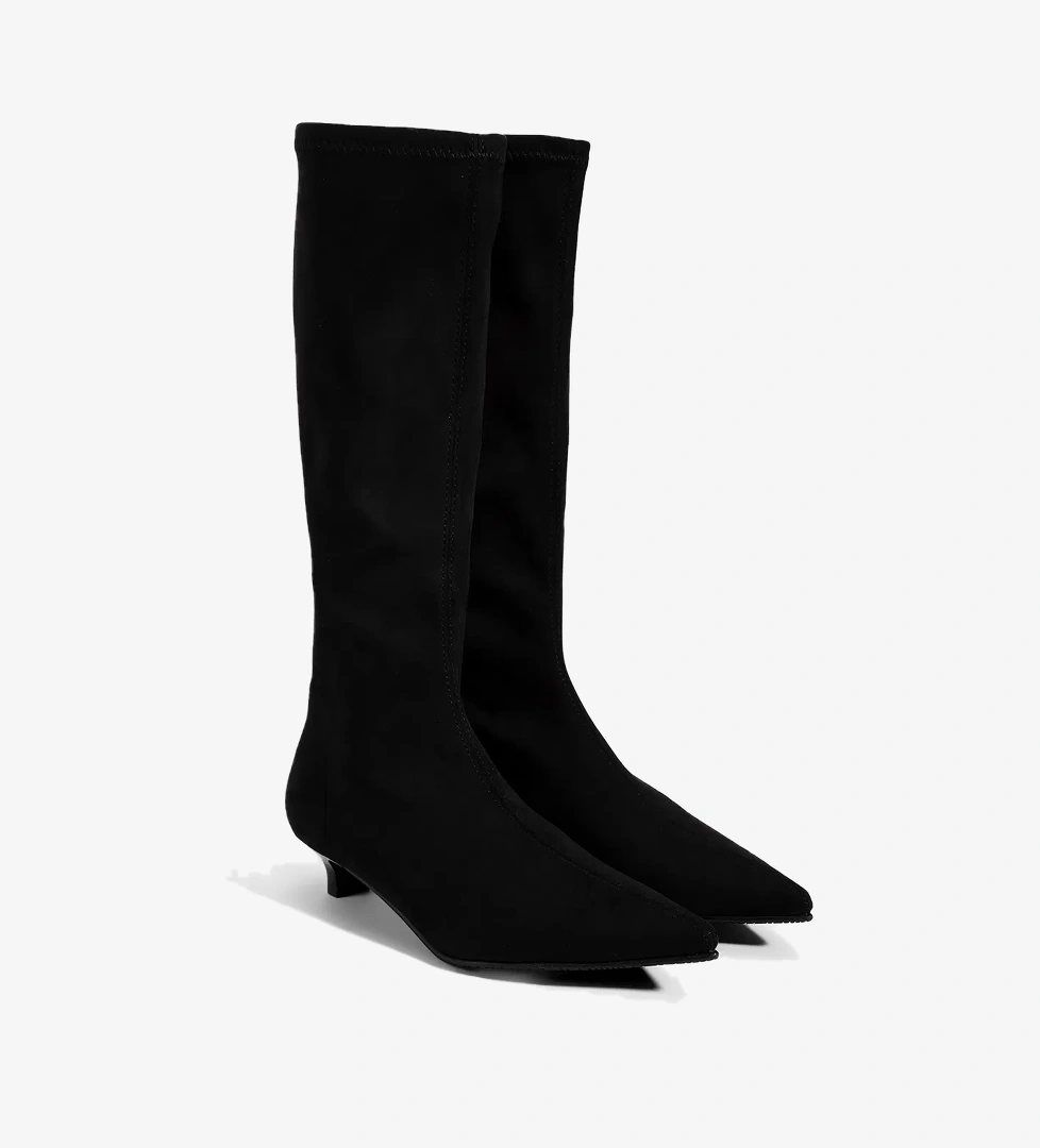 Desa Desa Kadın Siyah Sivri Burunlu Topuklu Stretch Çizme Bot | FashFed Siyah - 1. görsel