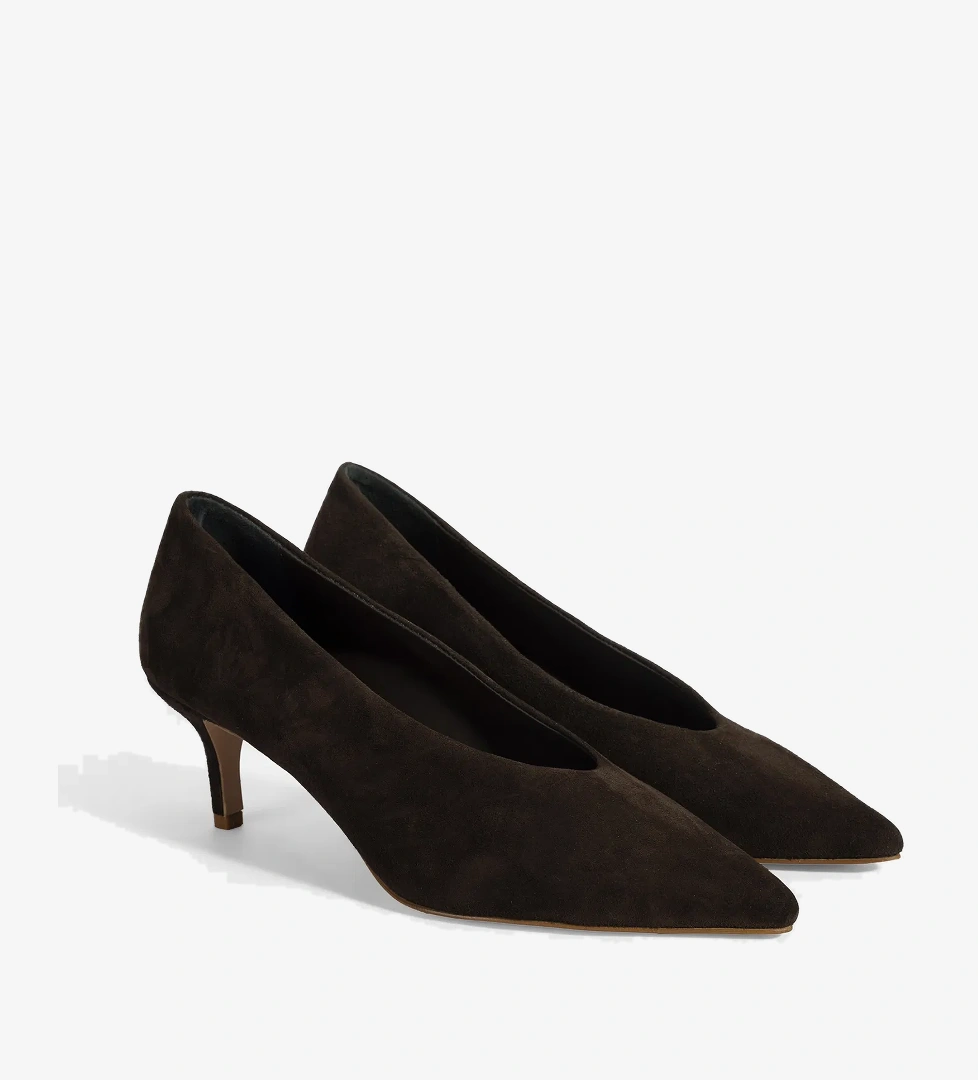Kadın Kahve Klasik Süet Topuklu Ayakkabı - Görsel 1