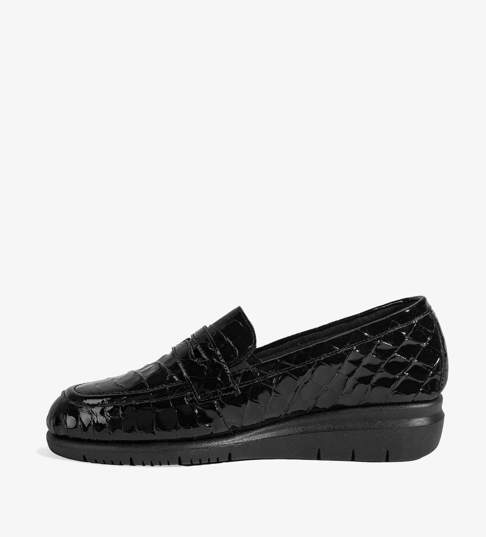 Kadın Siyah DesaComfort Dolgu Topuklu Deri Ayakkabı