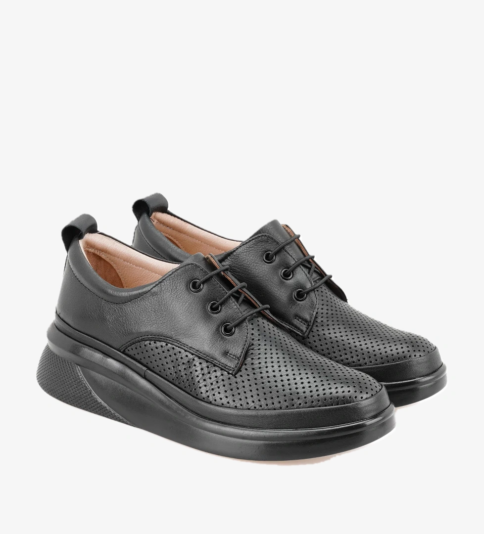 Brenna Siyah Kadın Deri Günlük Ayakkabı - Görsel 1