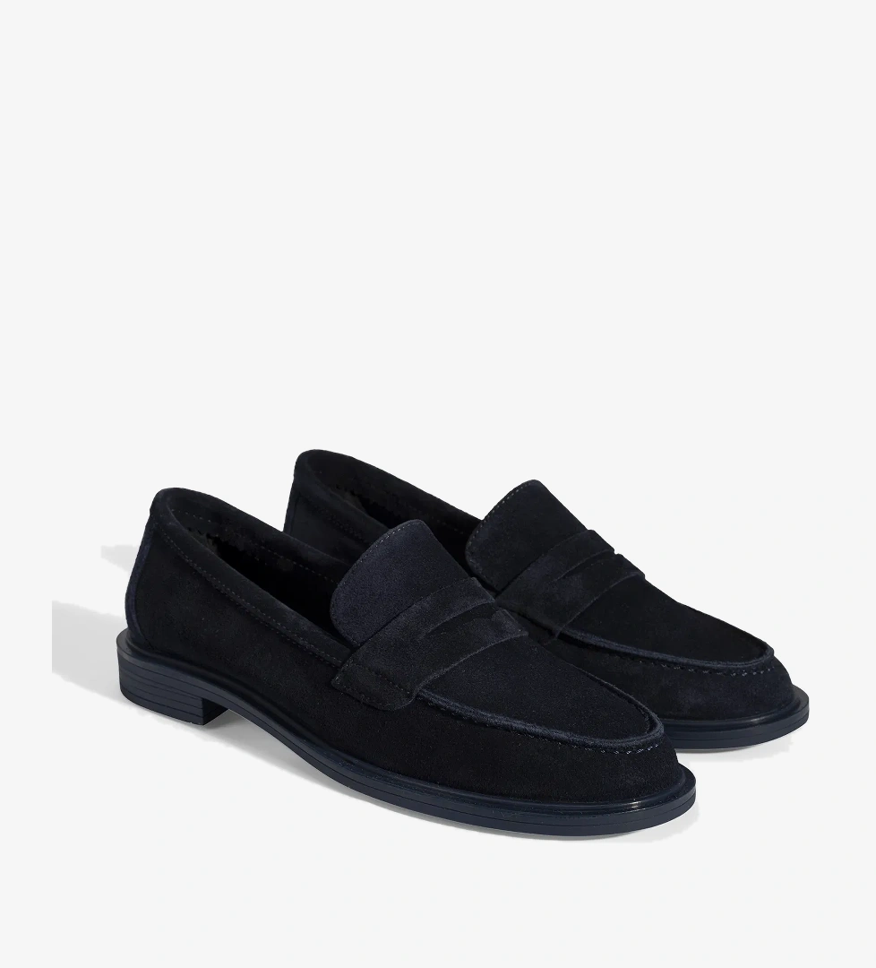 Kadın Lacivert Süet Loafer