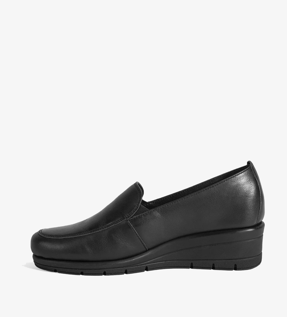 Kadın Siyah DesaComfort Dolgu Topuklu Deri Ayakkabı