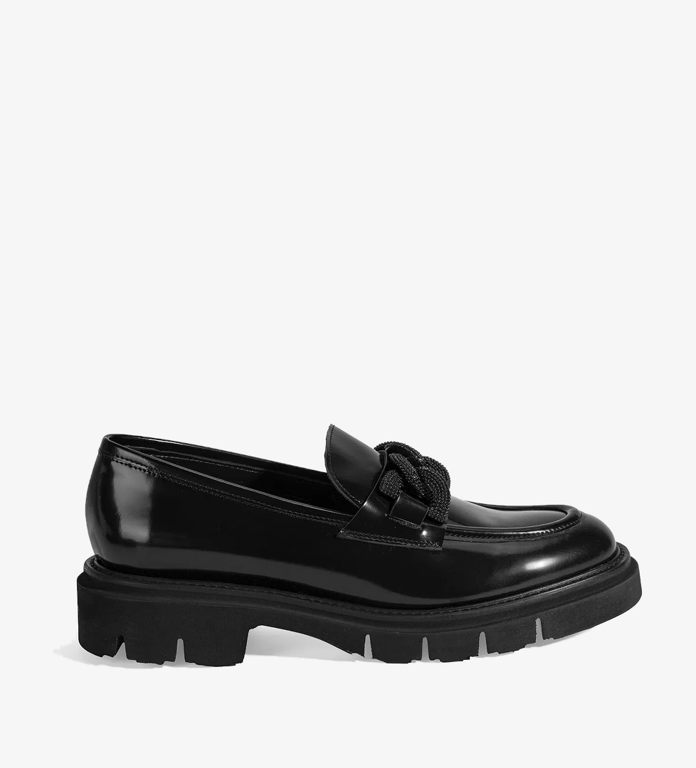 Luca Grossi Kadın Siyah Toka Detaylı Deri Loafer