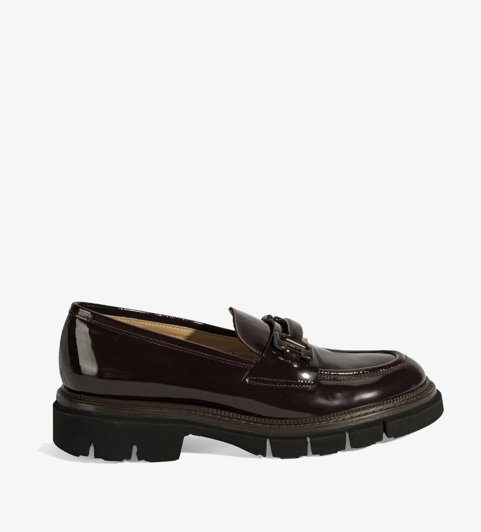 Luca Grossi Kadın Bordo Toka Detaylı Rugan Loafer