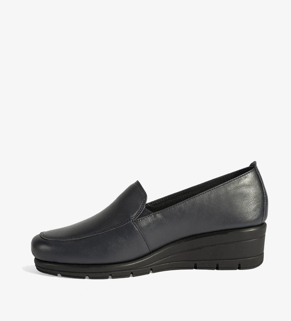 Kadın Lacivert DesaComfort Dolgu Topuklu Deri Ayakkabı