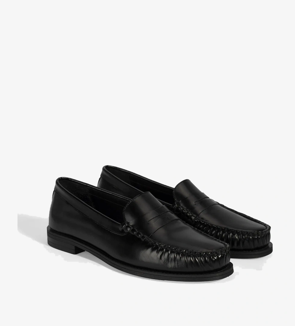 Kadın Siyah Klasik Deri Loafer - Görsel 1