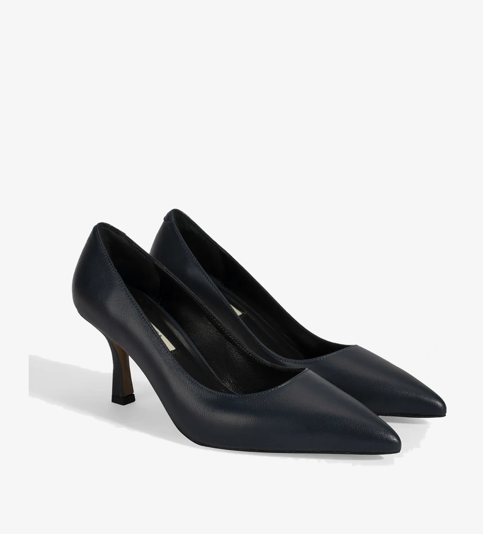 Kadın Lacivert Deri Stiletto