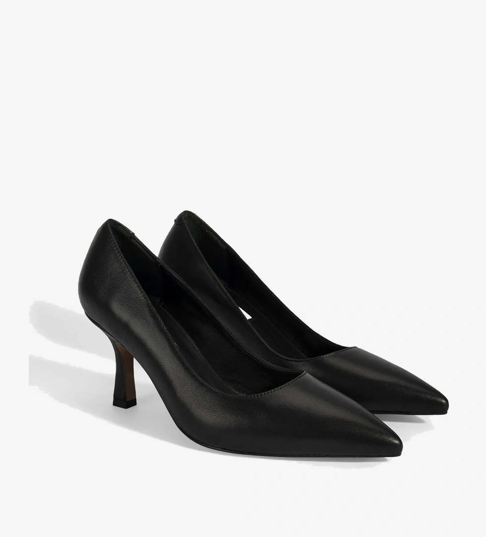 Kadın Siyah Deri Stiletto - Görsel 1