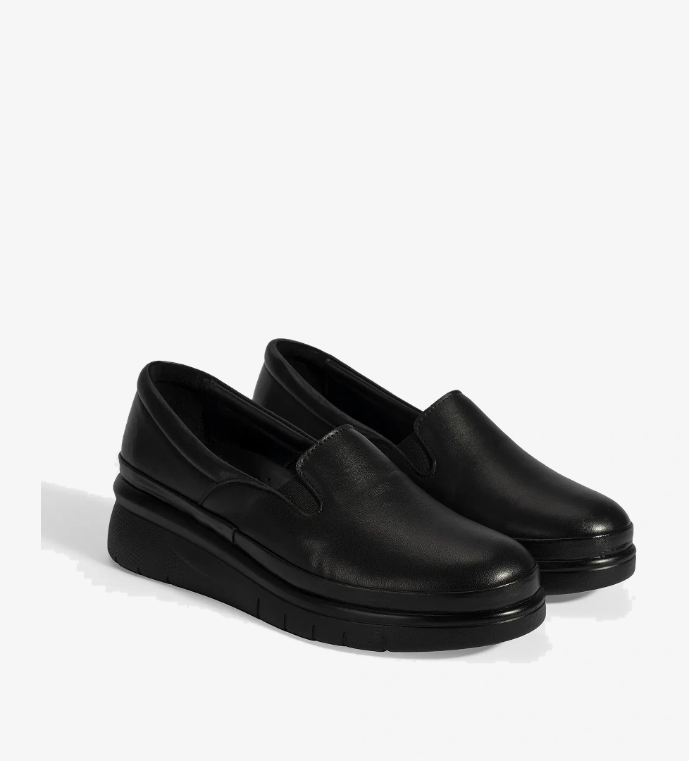 Kadın Siyah DesaComfort Deri Günlük Ayakkabı