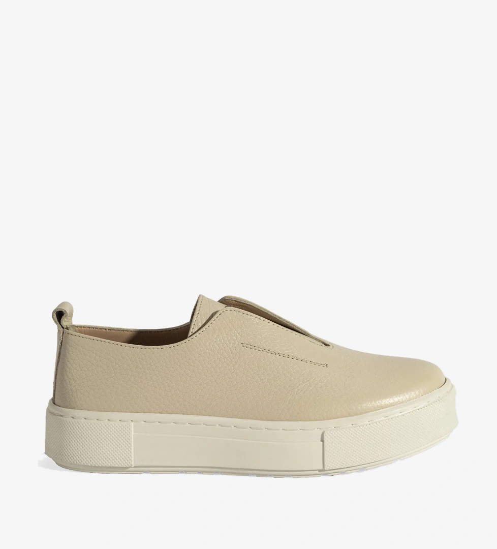 Kadın Bej Günlük Deri Ayakkabı - Görsel 1