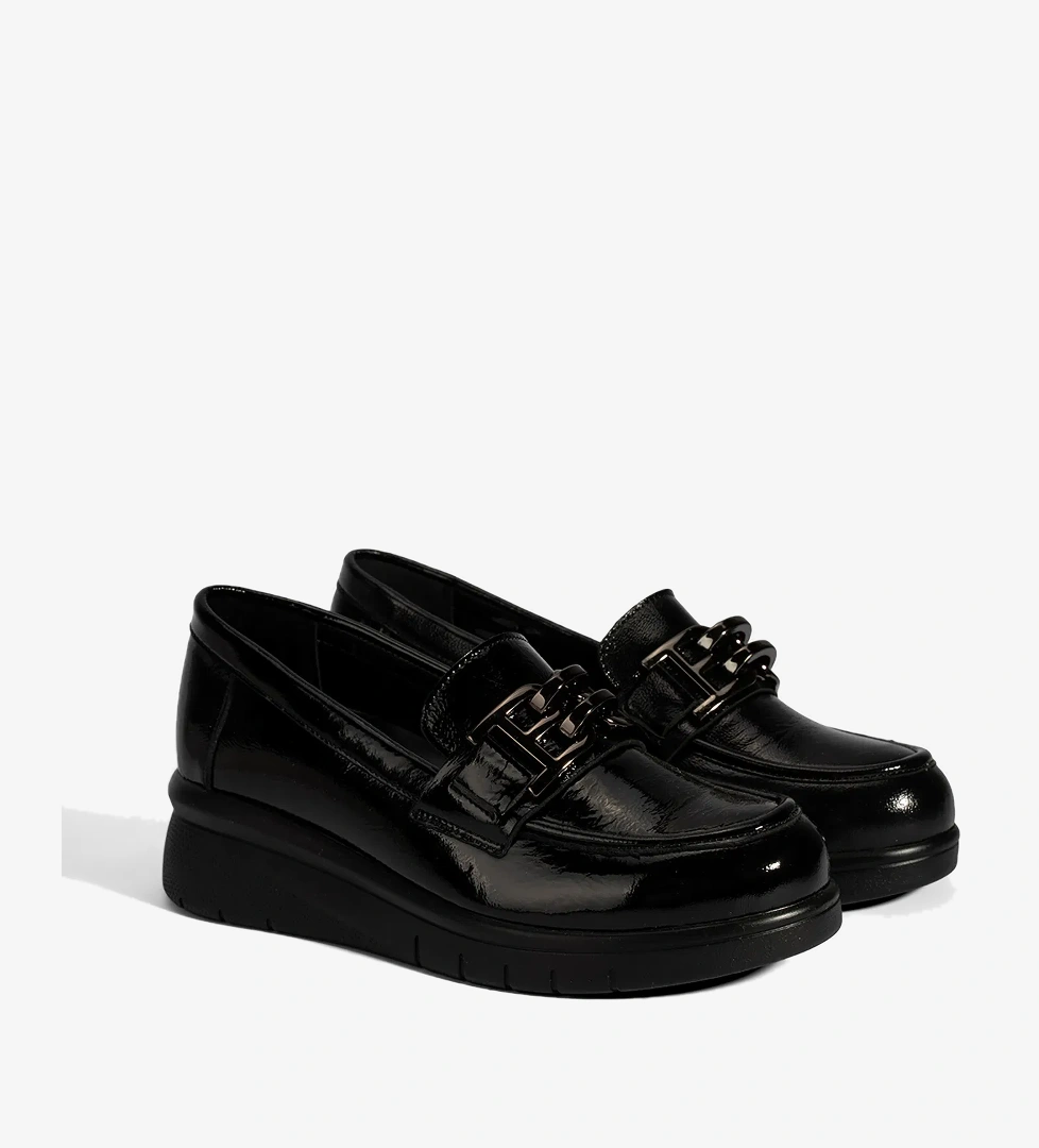 Kadın Siyah DesaComfort Toka Detaylı Deri Ayakkabı