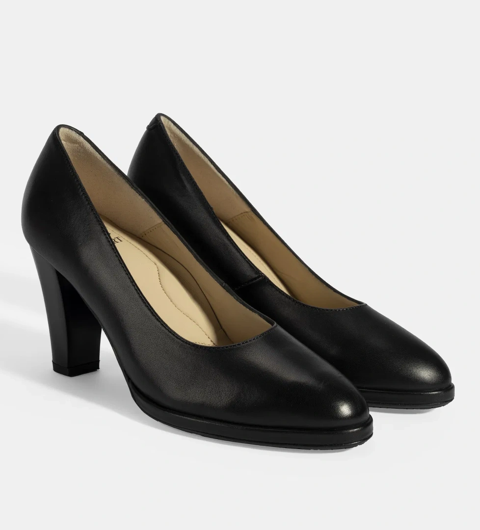 Kadın Siyah DesaComfort Deri Topuklu Ayakkabı - Görsel 1