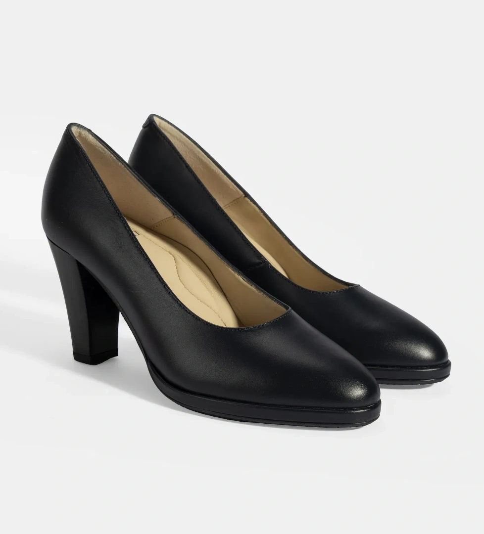 Kadın Lacivert DesaComfort Deri Topuklu Ayakkabı