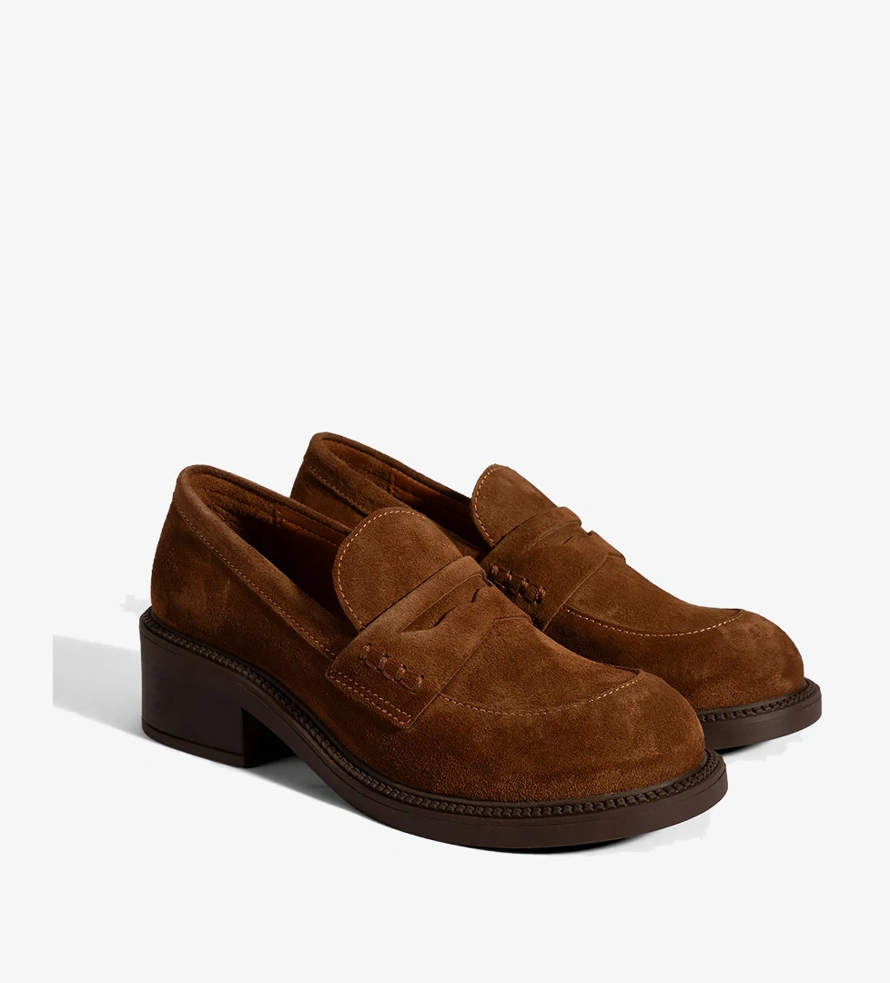 Desa Kadın Taba Topuklu Süet Loafer model görseli