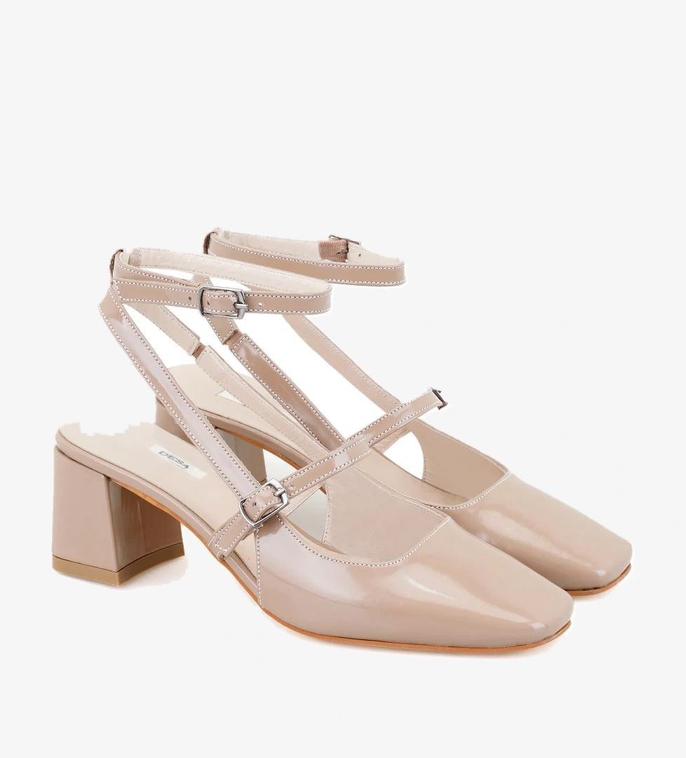 Tristan Bej Kadın Topuklu Deri Klasik Ayakkabı - Görsel 1