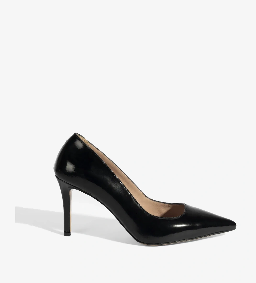 Kadın Siyah Rugan Topuklu Ayakkabı