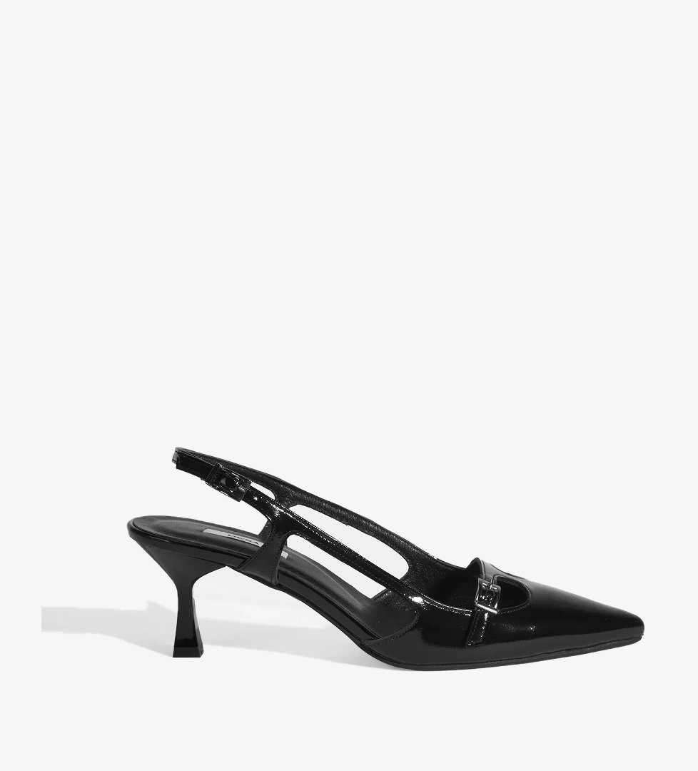 Desa Limited Edition Siyah Kadın Rugan Topuklu Ayakkabı model görseli