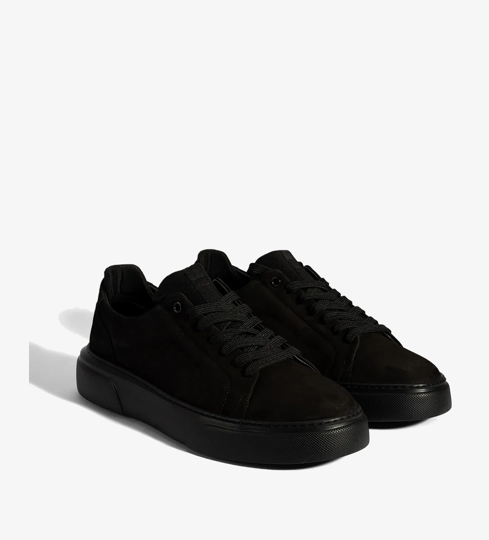 Erkek Siyah Bağcıklı Deri Günlük Ayakkabı