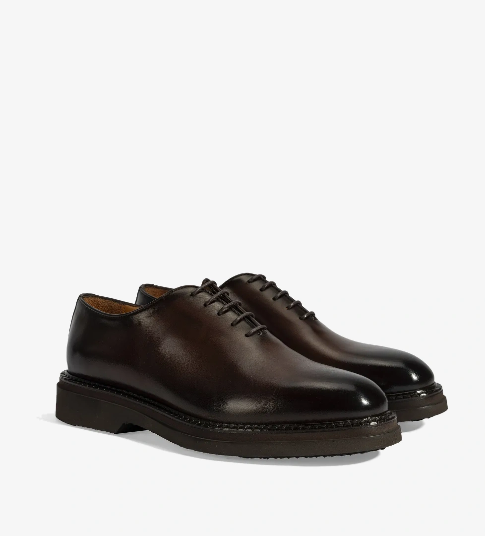 Erkek Kahve Bağcıklı Deri Klasik Ayakkabı