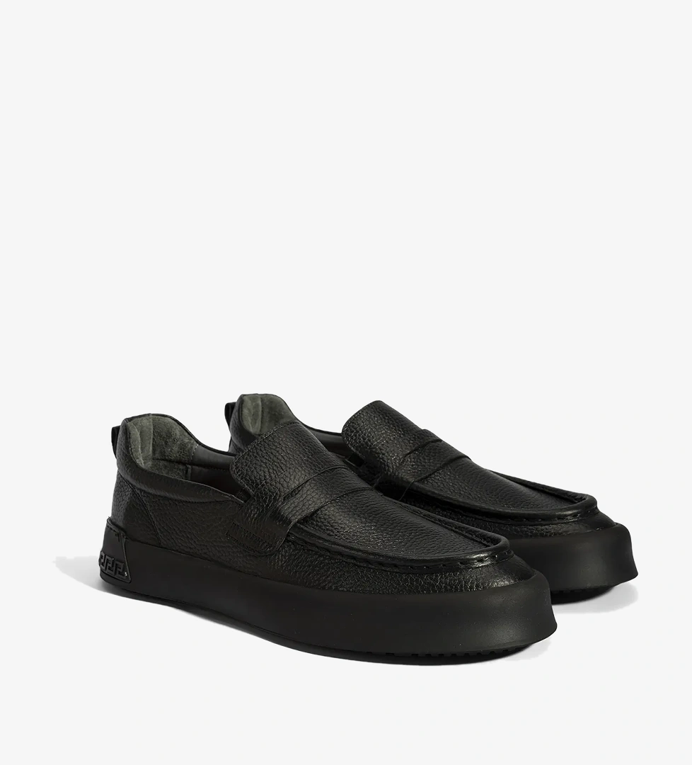 Erkek Siyah Deri Loafer - Görsel 1