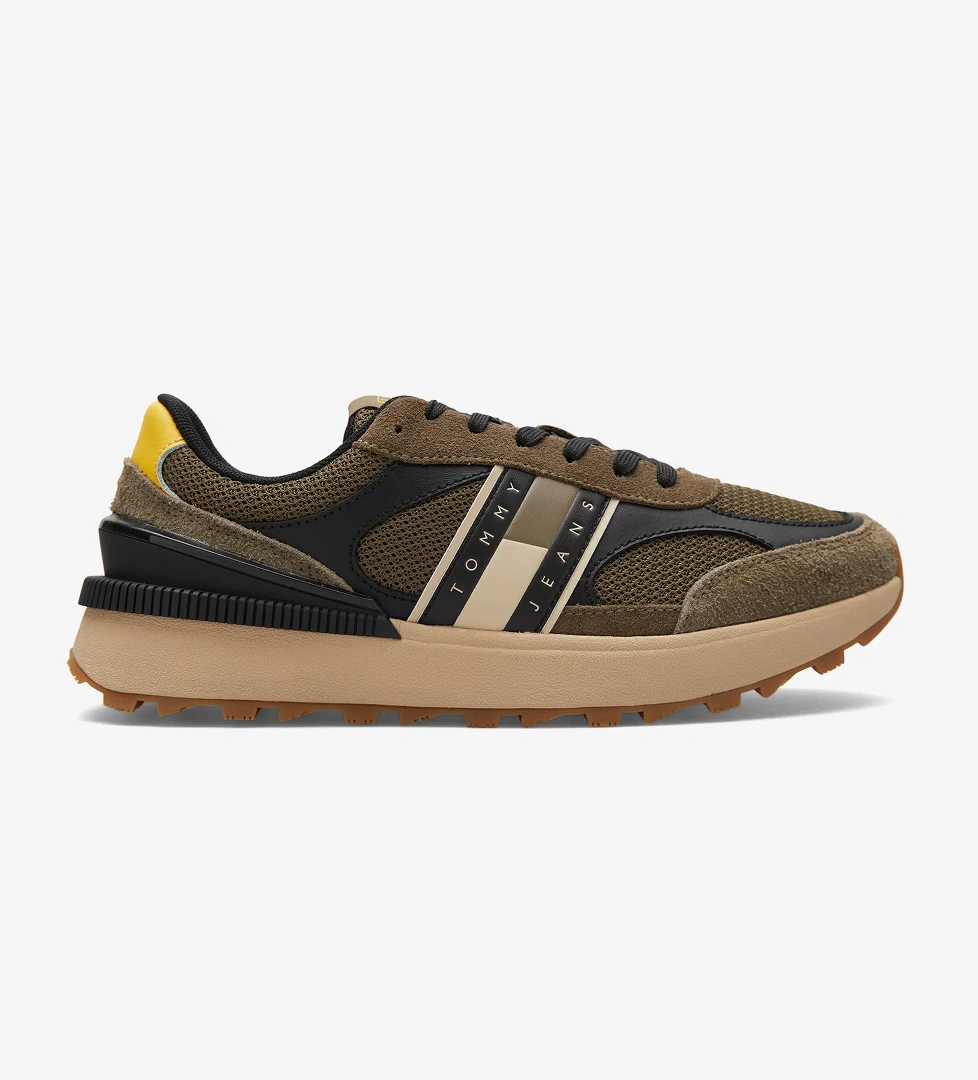 Tommy Hilfiger Tommy Jeans Technical Runner Essential Erkek Haki Sneaker model görseli
