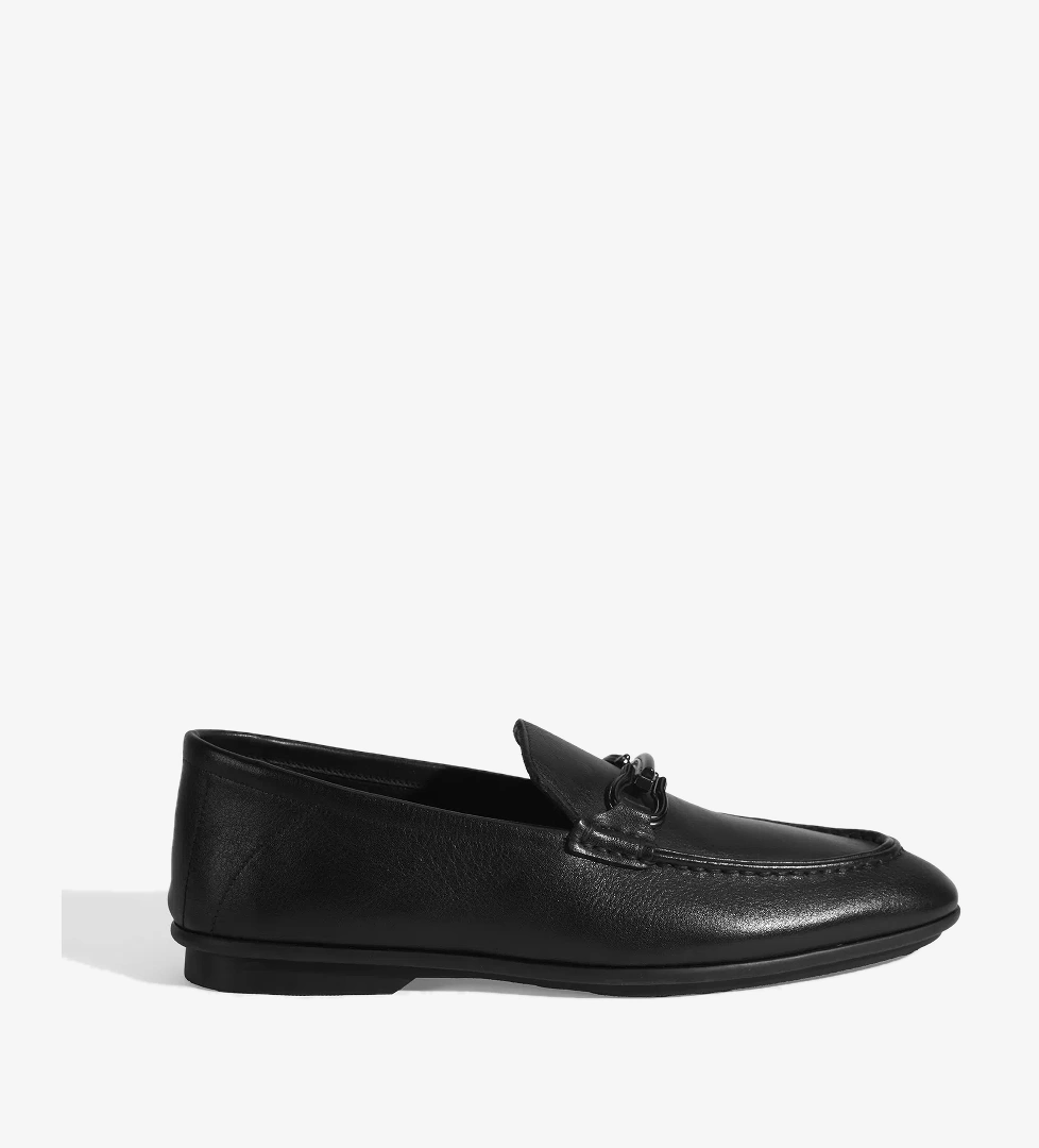Erkek Siyah Slip-On Deri Loafer