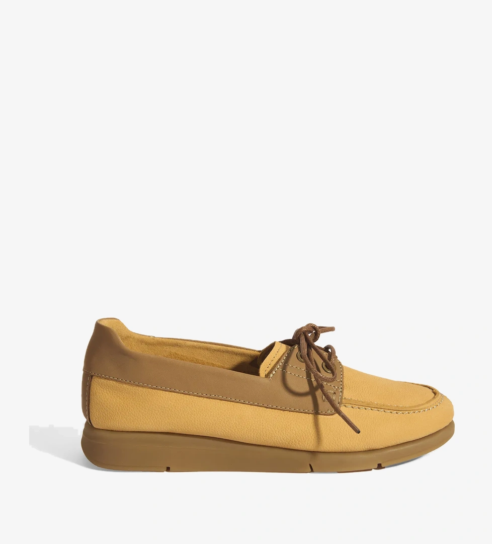 Kadın Sarı Bağcık Detaylı DesaComfort Nubuk Günlük Ayakkabı - Görsel 1