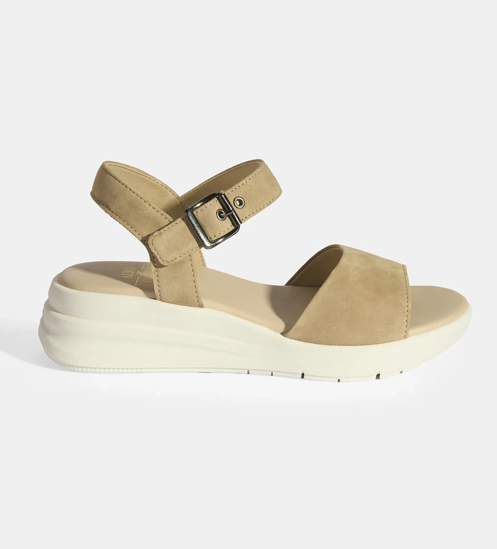 Selinna Bej Kadın DesaComfort Deri Sandalet - Görsel 1
