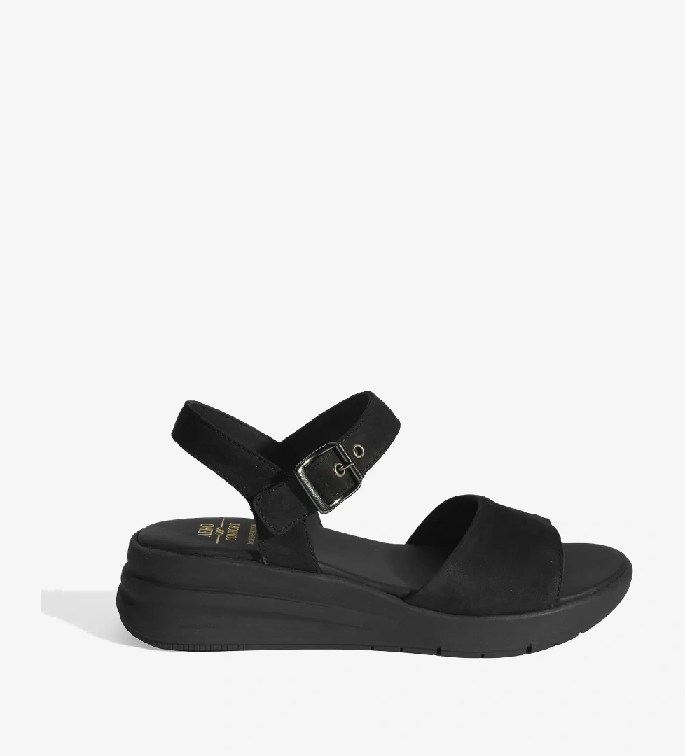 Selinna Siyah Kadın DesaComfort Deri Sandalet