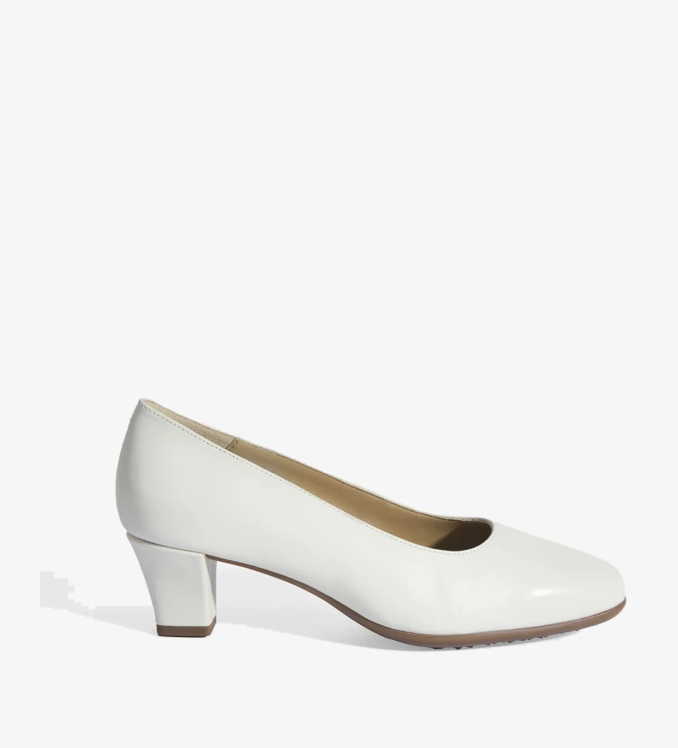 Kadın Beyaz DesaComfort Deri Klasik Topuklu Ayakkabı
