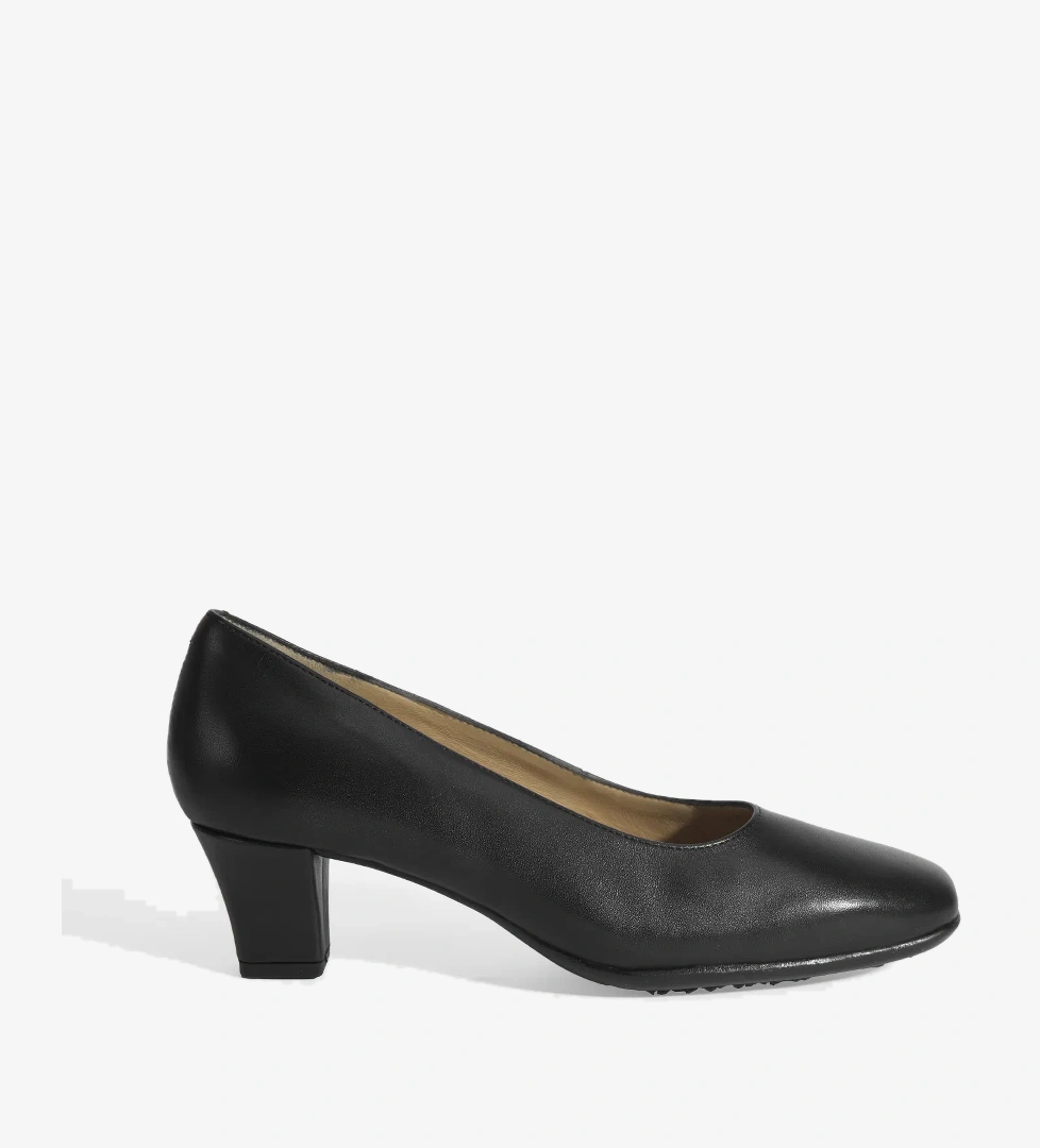 Kadın Siyah DesaComfort Deri Klasik Topuklu Ayakkabı - Görsel 1