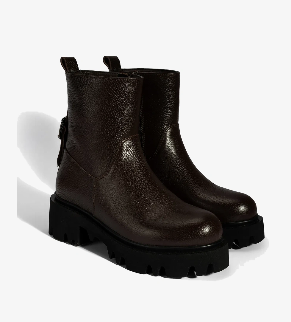 Desa Kadın Kahve Kalın Tabanlı Deri Bot model görseli