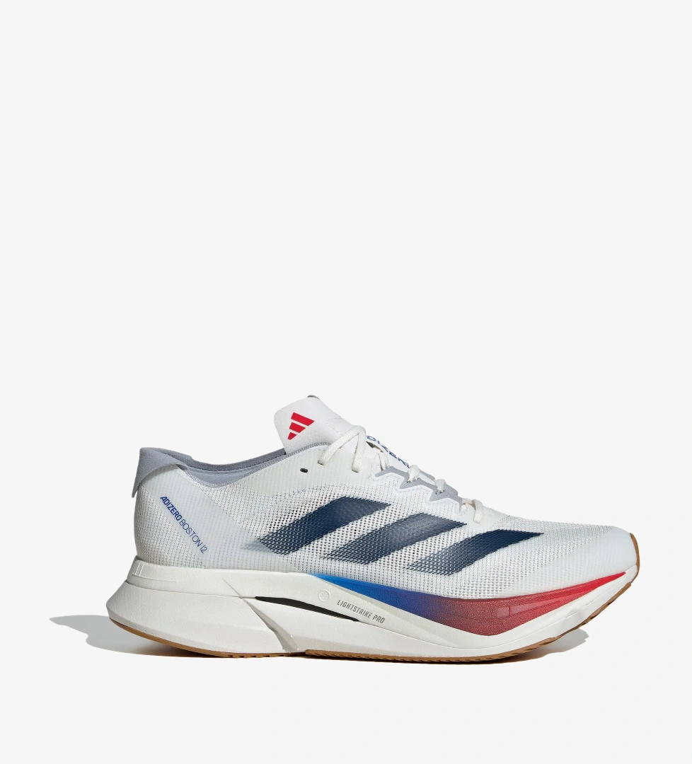 adidas Adizero Boston 12 Erkek Beyaz Koşu Ayakkabısı - Görsel 1