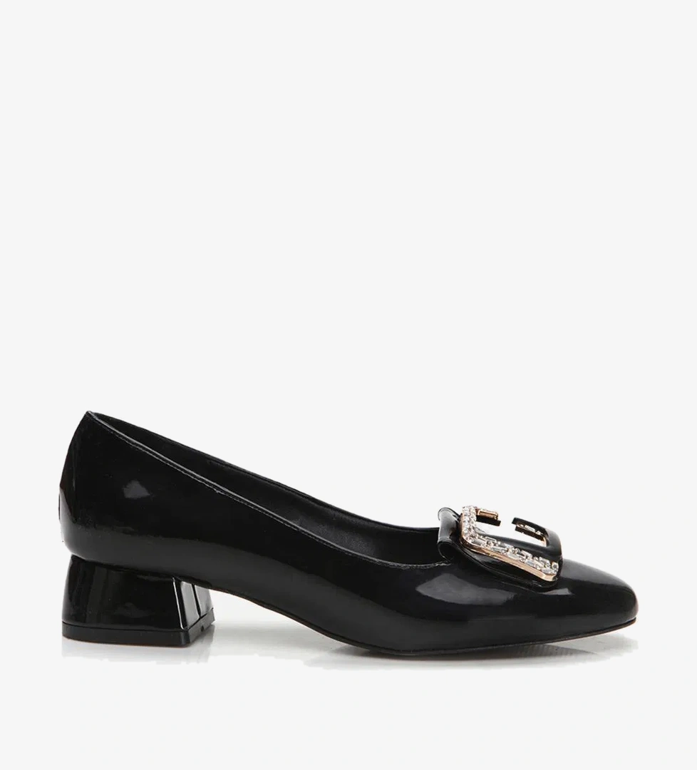 Hotiç Kadın Siyah Pudra Kalın Topuklu Ayakkabı model görseli