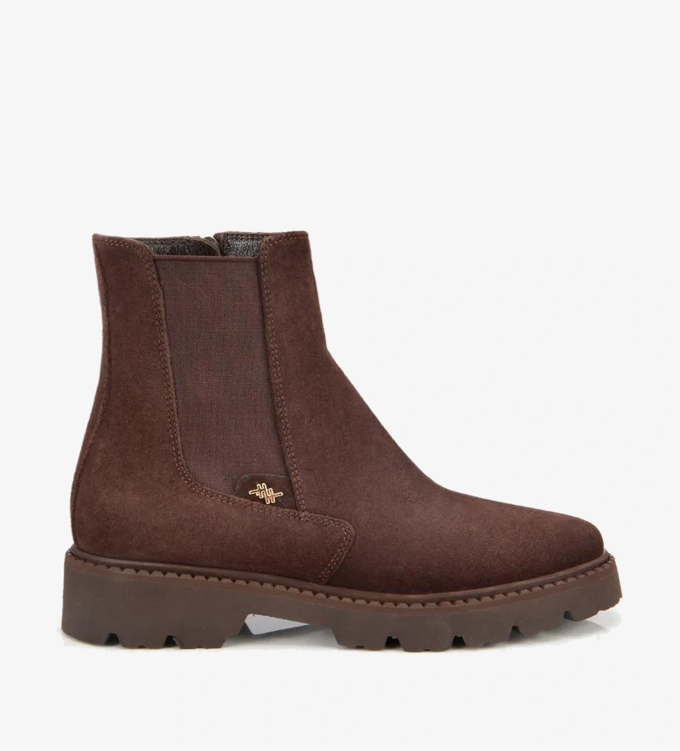 Hotiç Kadın Süet Deri Kahverengi Taba Lastik Detaylı Düz Bot model görseli