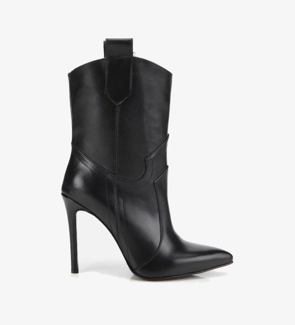 Hotiç Kadın Deri Siyah Sivri Burunlu Yüksek Topuklu Bot model görseli