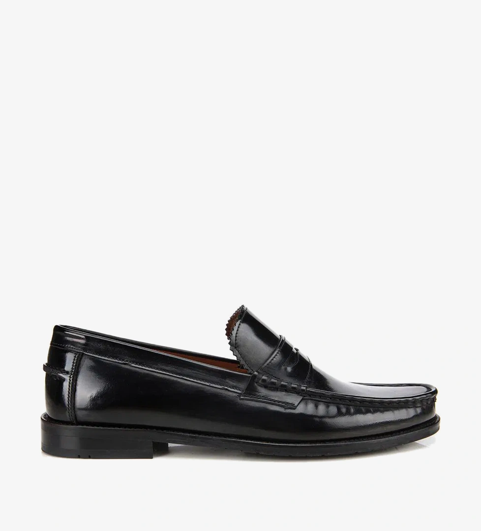 Erkek Açma Deri Siyah Klasik Loafer - Görsel 1