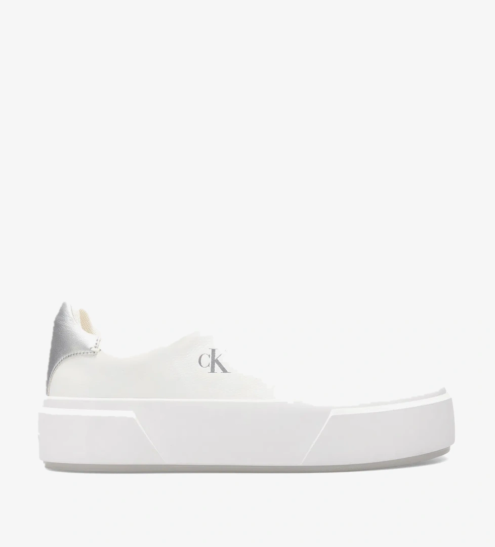Calvin Klein Flatform Lace Up  Met Kadın Beyaz Sneaker - Görsel 1