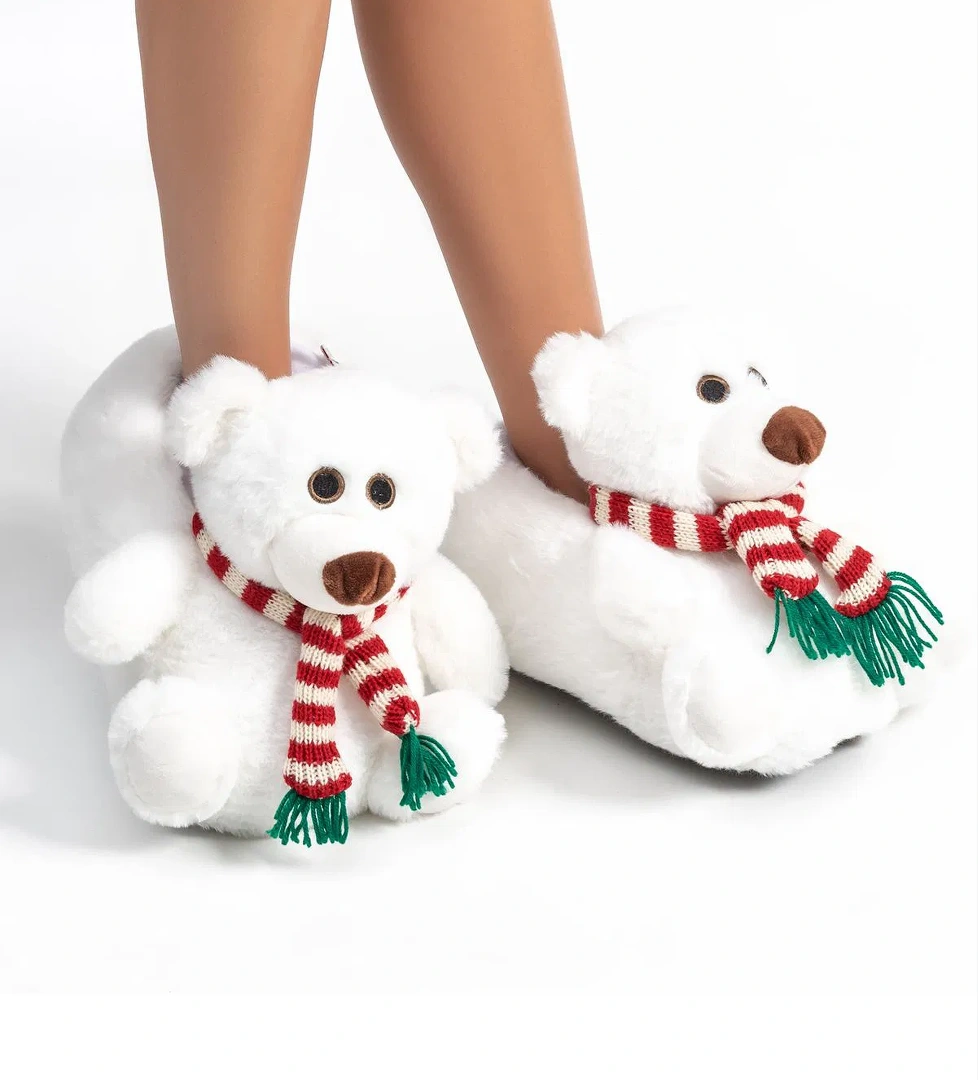 Kutup Kadın Hayvanlı Panduf Beyaz 36/41 - Görsel 1