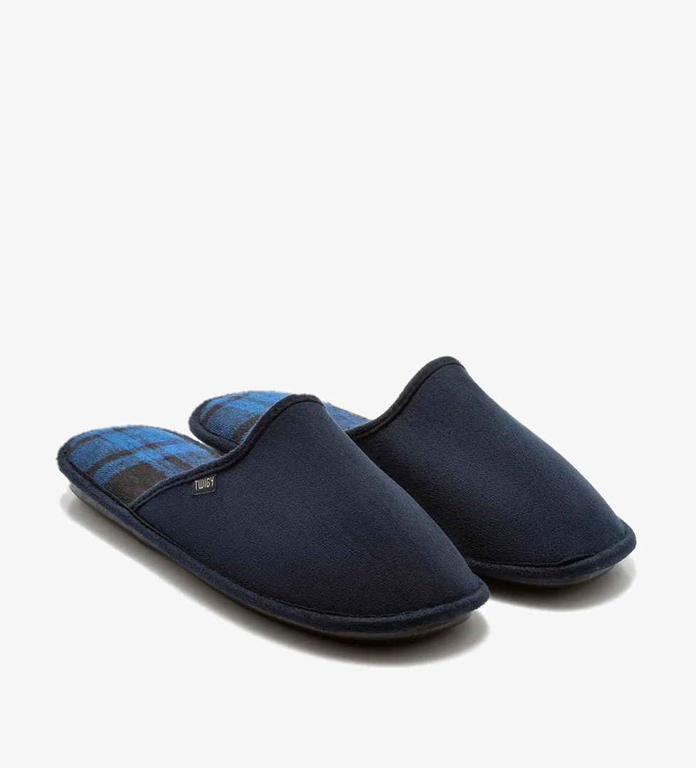 Ekose Erkek Ev Terliği Lacivert 41/46 - Görsel 1