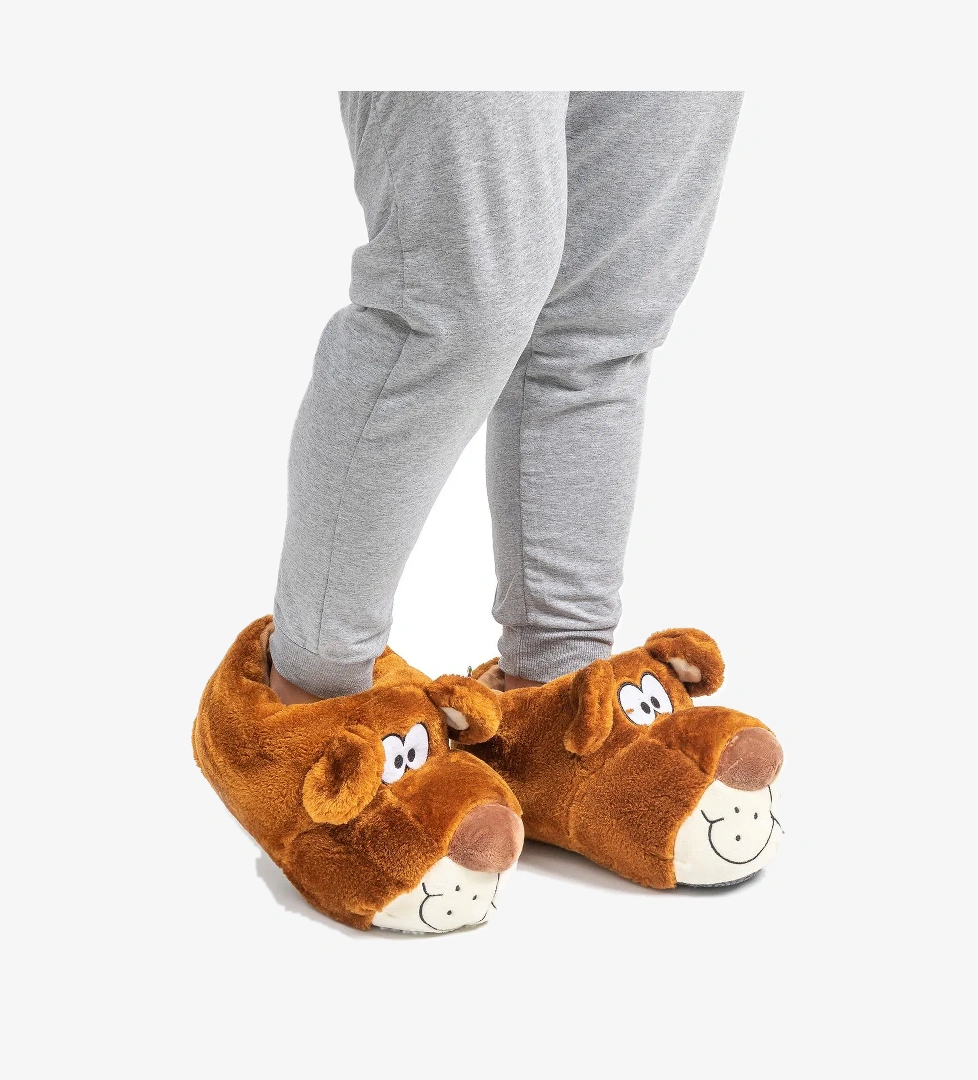 Fibert Erkek Hayvanlı Panduf Kahverengi 40/45 - Görsel 1