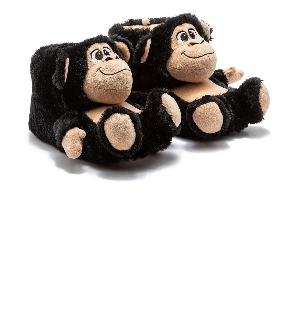 Twigy Maymun Çocuk Hayvanlı Panduf Siyah 30/35 model görseli