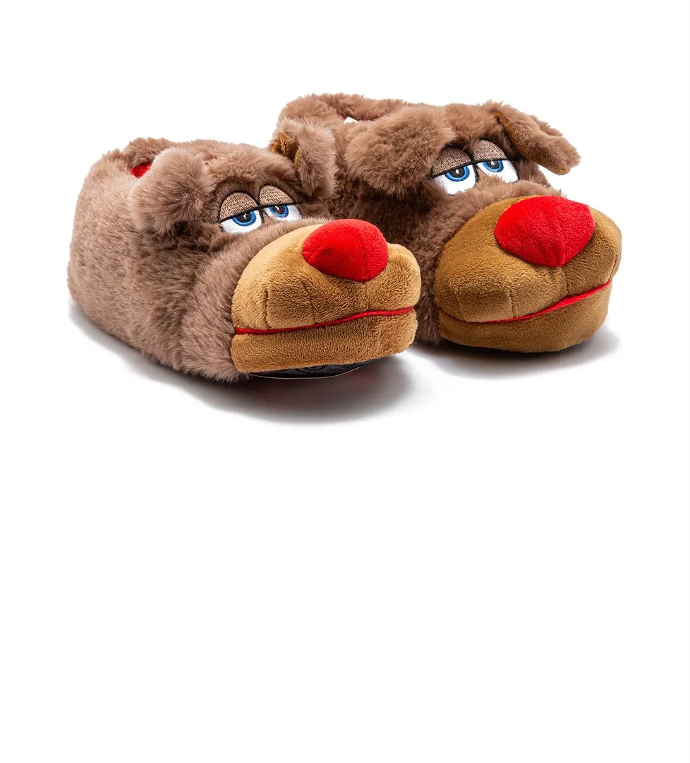 Lodi Çocuk Hayvanlı Panduf Kahverengi 30/35 - Görsel 1