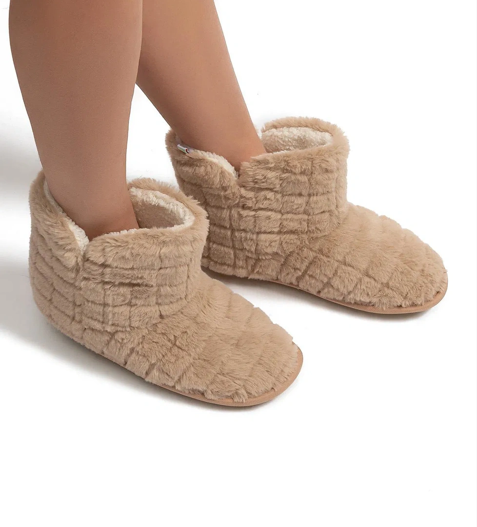 Edi Peluş Kadın Ev Botu Bej 37/41 - Görsel 1