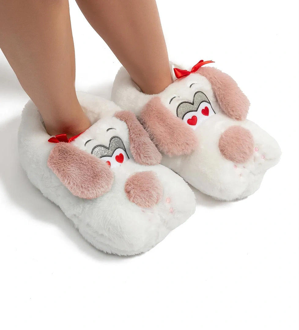 Ani Kadın Hayvanlı Panduf Beyaz-Pembe 36/41 - Görsel 1