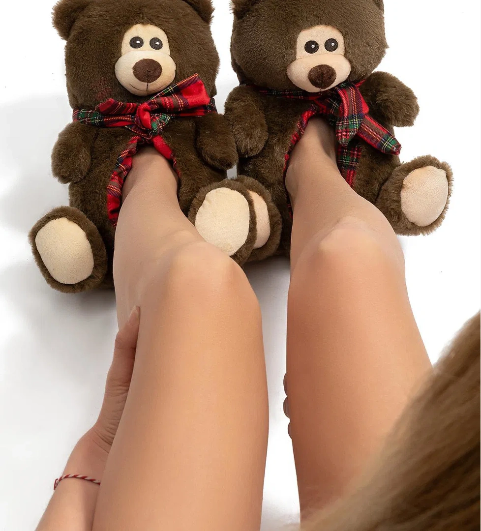 Yogi Kadın Hayvanlı Panduf Kahverengi 36/41 - Görsel 1