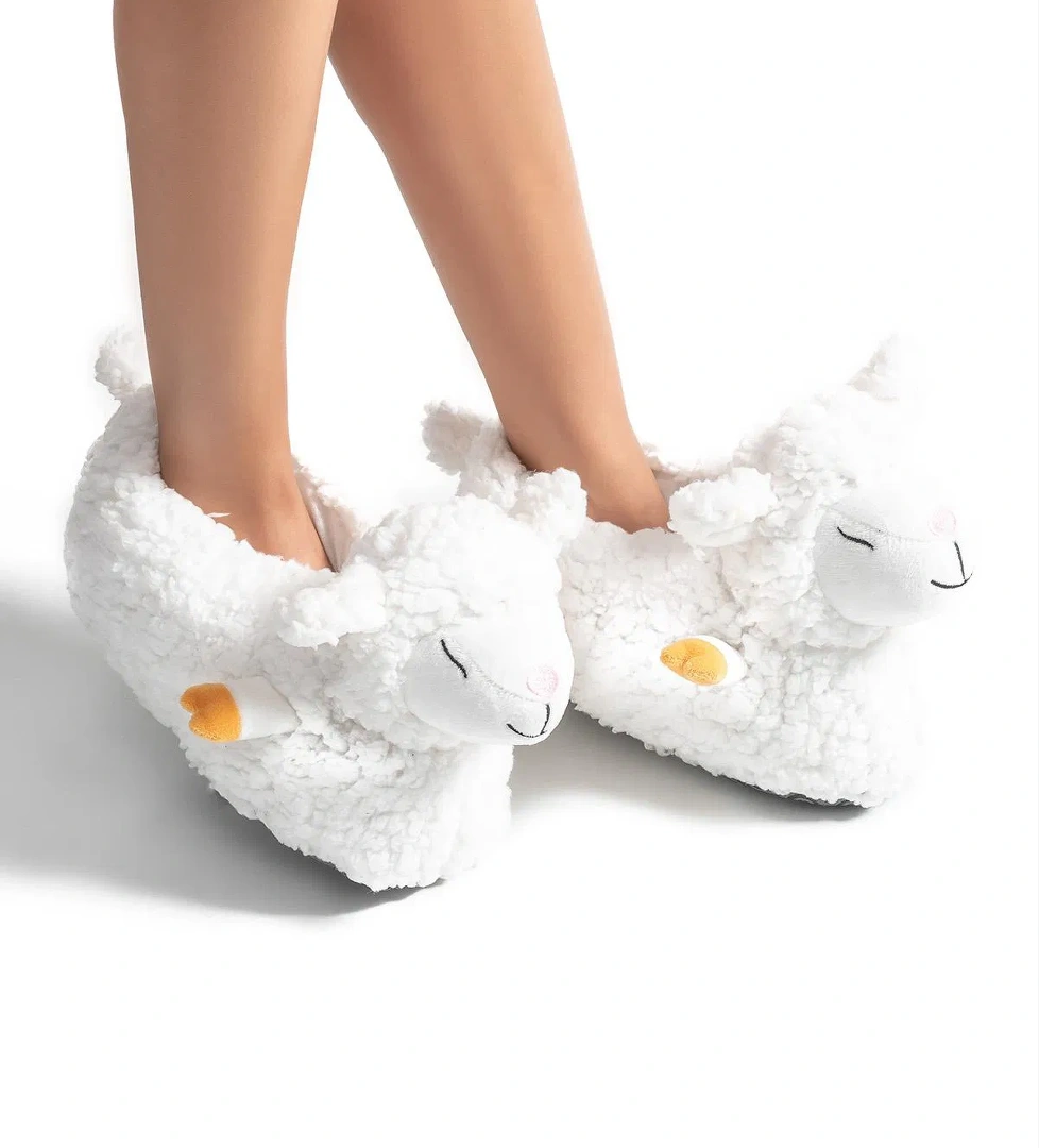 Kuzu Kadın Hayvanlı Panduf Beyaz 36/41 - Görsel 1