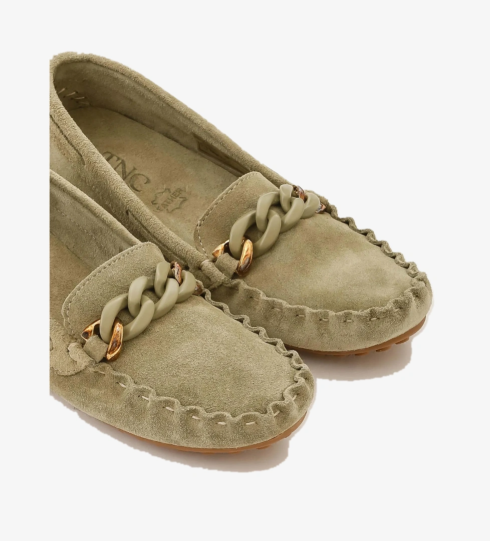 Tamer Tanca Kadın Hakiki Deri Yeşil Driver Ayakkabı - Görsel 1