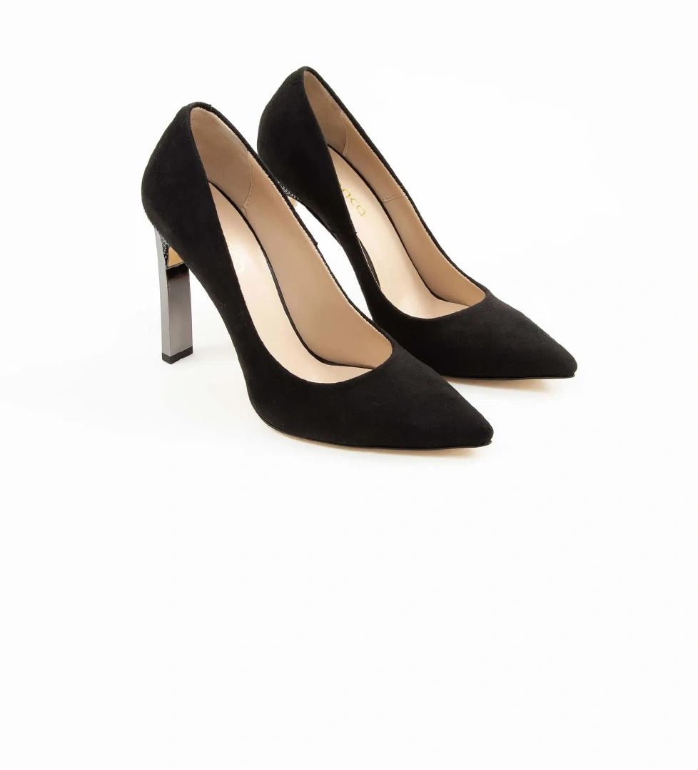 Tamer Tanca Tamer Tanca Kadın Vegan Siyah Süet Abiye Ayakkabı model görseli